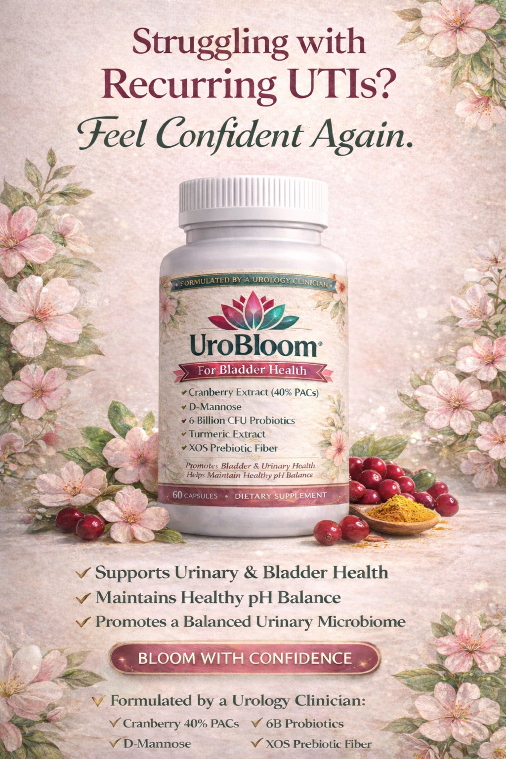 UroBloom I Women's Urinary Wellness Support *COMING SOON!*